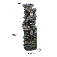 Load image into Gallery viewer, LED 4-Tier Stacked Rock Water Fountain
