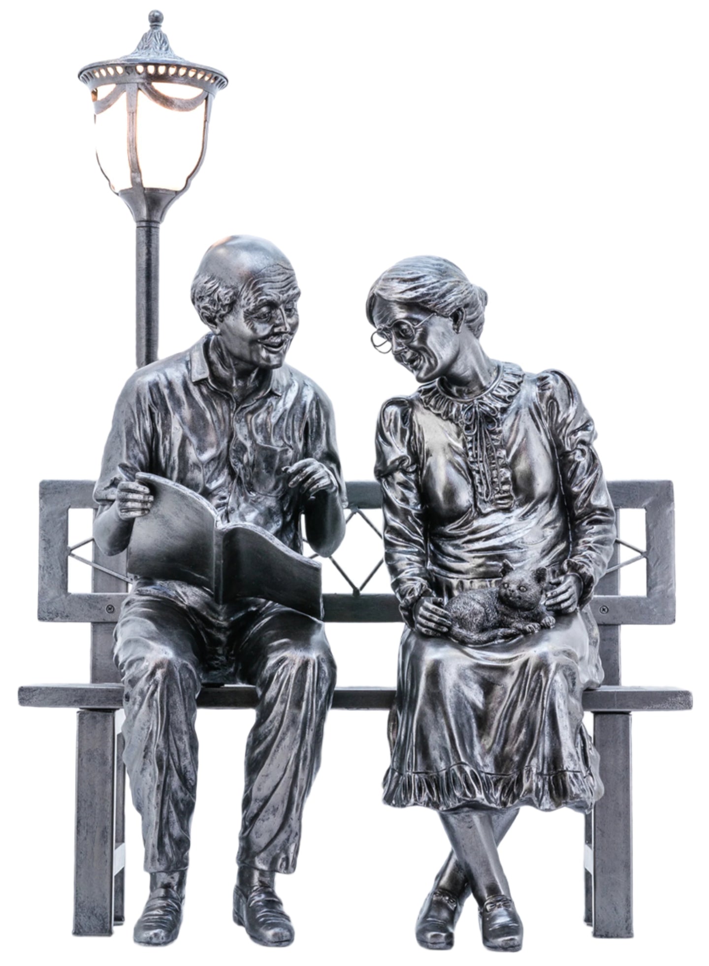 Small Old Couple W/Street Lamp