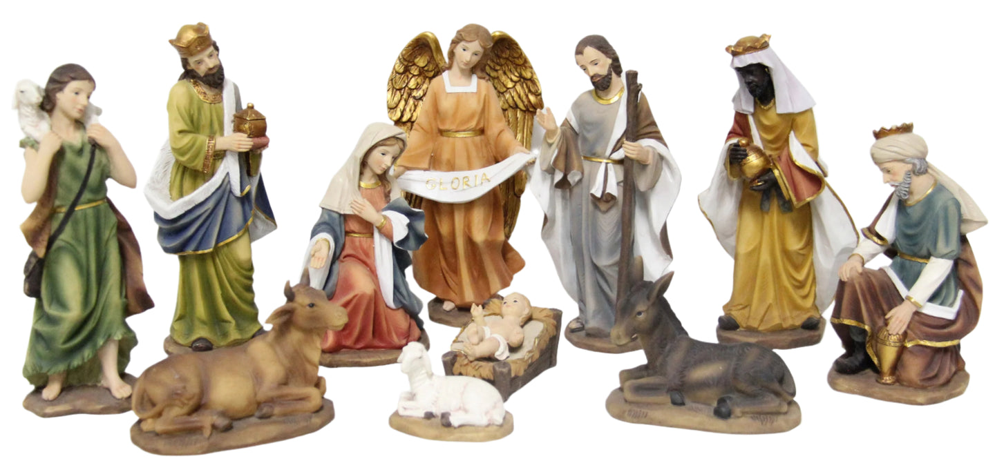 11 Pc Nativity Set - 8 Inch H