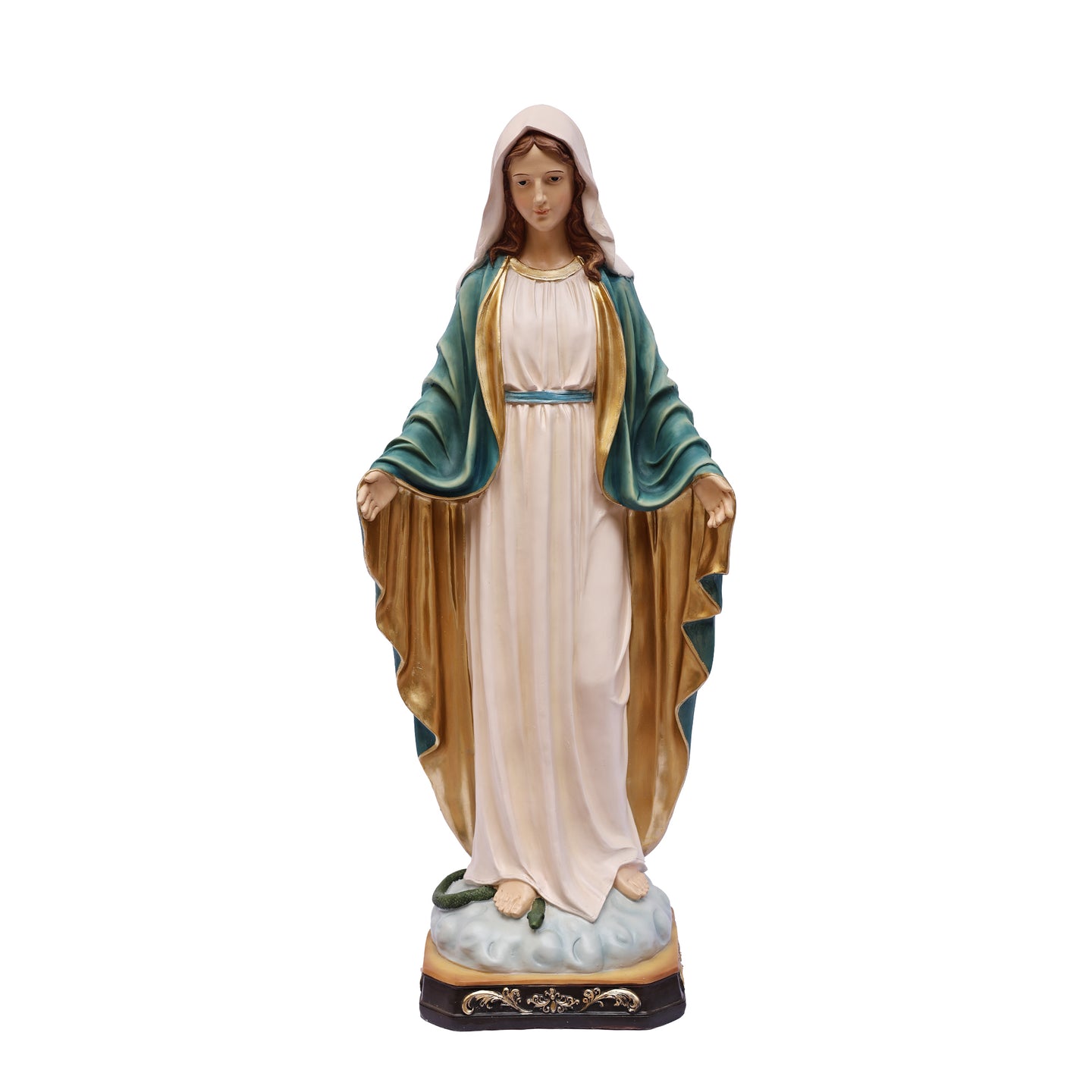 39in Virgin Mary Figure Statue Religious Decor Indoor/Outdoor
