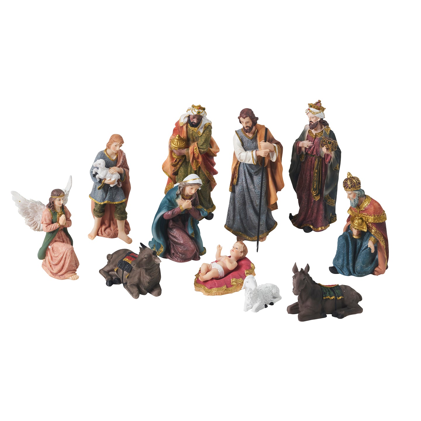 Nativity & Three Wise Men 11 Pc/Set 8 Inch H