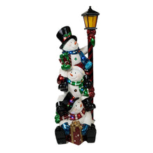 Load image into Gallery viewer, Stacking Snowmen Lamp Post with 50 LEDs
