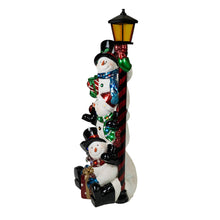 Load image into Gallery viewer, Stacking Snowmen Lamp Post with 50 LEDs
