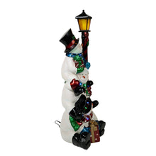 Load image into Gallery viewer, Stacking Snowmen Lamp Post with 50 LEDs
