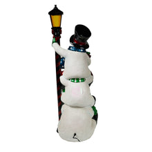 Load image into Gallery viewer, Stacking Snowmen Lamp Post with 50 LEDs
