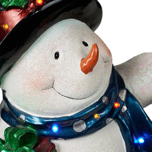 Load image into Gallery viewer, Stacking Snowmen Lamp Post with 50 LEDs
