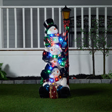 Load image into Gallery viewer, Stacking Snowmen Lamp Post with 50 LEDs
