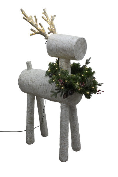 Reindeer W/Micro Led Wreath & Antlers (L)