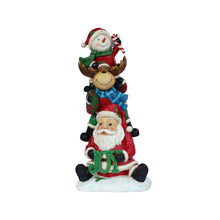 Load image into Gallery viewer, Stacking Snowman Elk Santa Christmas Decoration with LED Lights Battery Operated Indoor Use Only
