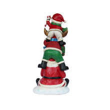 Load image into Gallery viewer, Stacking Snowman Elk Santa Christmas Decoration with LED Lights Battery Operated Indoor Use Only
