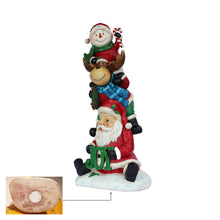 Load image into Gallery viewer, Stacking Snowman Elk Santa Christmas Decoration with LED Lights Battery Operated Indoor Use Only

