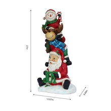 Load image into Gallery viewer, Stacking Snowman Elk Santa Christmas Decoration with LED Lights Battery Operated Indoor Use Only
