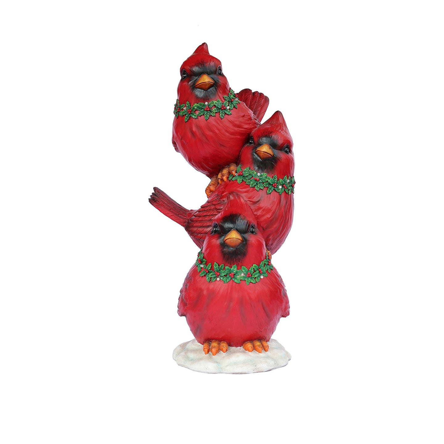Stacking Cardinals Christmas Decor with LED Lights Battery Operated Indoor Use Only