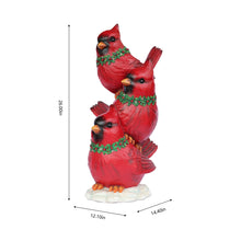 Load image into Gallery viewer, Stacking Cardinals Christmas Decor with LED Lights Battery Operated Indoor Use Only
