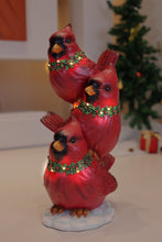 Load image into Gallery viewer, Stacking Cardinals Christmas Decor with LED Lights Battery Operated Indoor Use Only
