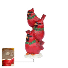 Load image into Gallery viewer, Stacking Cardinals Christmas Decor with LED Lights Battery Operated Indoor Use Only
