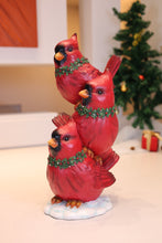 Load image into Gallery viewer, Stacking Cardinals Christmas Decor with LED Lights Battery Operated Indoor Use Only
