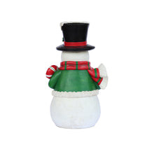 Load image into Gallery viewer, Snowman Statue with LED Lights Lighted Christmas Decor Battery Operated Indoor Use Only
