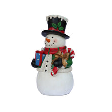 Load image into Gallery viewer, Snowman Statue with LED Lights Lighted Christmas Decor Battery Operated Indoor Use Only
