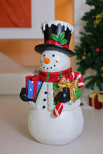 Load image into Gallery viewer, Snowman Statue with LED Lights Lighted Christmas Decor Battery Operated Indoor Use Only
