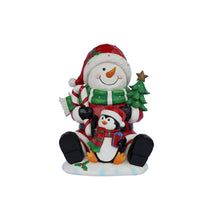 Load image into Gallery viewer, Snowman Penguin Christmas Decor with LED Lights Battery Operated Indoor Use Only
