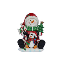 Load image into Gallery viewer, 85188-B - Snowman Penguin Christmas Decor with LED Lights Battery Operated Indoor Use Only
