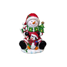 Load image into Gallery viewer, Snowman Penguin Christmas Decor with LED Lights Battery Operated Indoor Use Only
