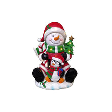 Load image into Gallery viewer, Snowman Penguin Christmas Decor with LED Lights Battery Operated Indoor Use Only

