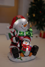 Load image into Gallery viewer, 85188-B - Snowman Penguin Christmas Decor with LED Lights Battery Operated Indoor Use Only
