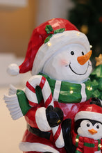 Load image into Gallery viewer, 85188-B - Snowman Penguin Christmas Decor with LED Lights Battery Operated Indoor Use Only
