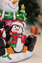 Load image into Gallery viewer, Snowman Penguin Christmas Decor with LED Lights Battery Operated Indoor Use Only
