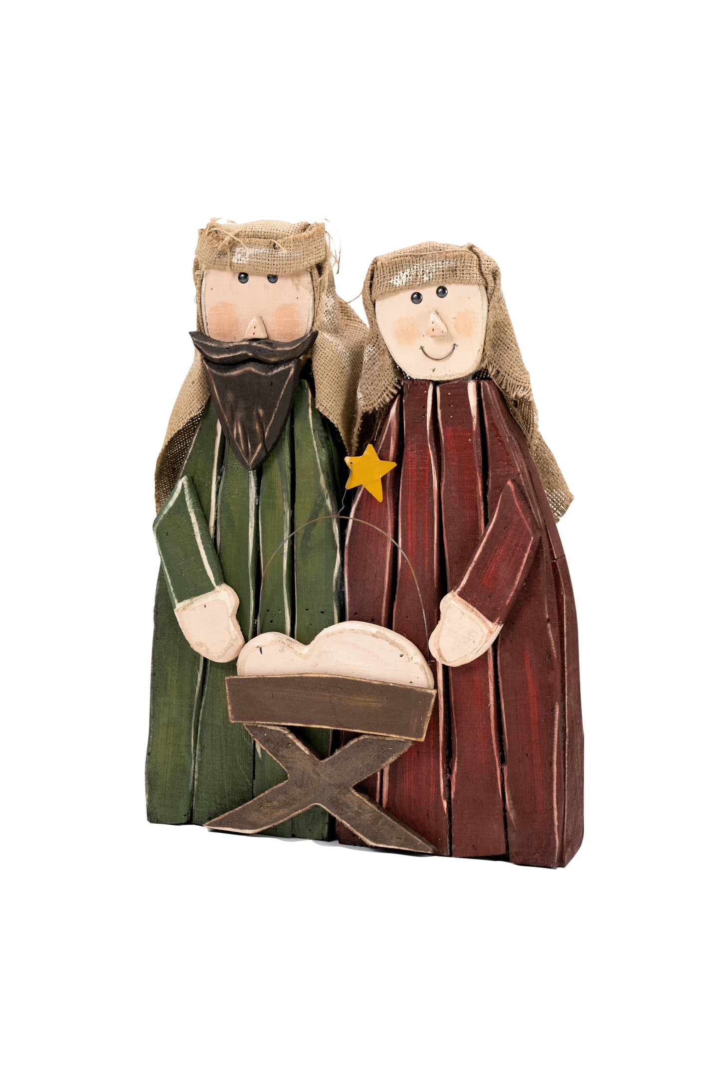 Wooden Nativity Statue