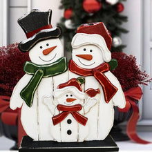 Load image into Gallery viewer, 85255-G - 27in Wooden Snowman Family Christmas Decor Indoor Outdoor Use
