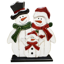 Load image into Gallery viewer, 85255-G - 27in Wooden Snowman Family Christmas Decor Indoor Outdoor Use
