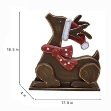 Load image into Gallery viewer, 2 Piece Wooden Reindeer Christmas Decor Set Indoor Outdoor Use
