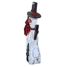 Load image into Gallery viewer, Wooden Snowman with Scarf Christmas Decor Indoor Outdoor Use
