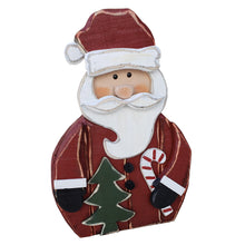 Load image into Gallery viewer, 2 Piece Wooden Santa and Snowman 20in Christmas Decor Indoor Outdoor Use
