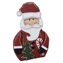 Load image into Gallery viewer, 2 Piece Wooden Santa and Snowman 20in Christmas Decor Indoor Outdoor Use

