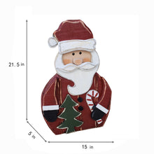 Load image into Gallery viewer, 2 Piece Wooden Santa and Snowman 20in Christmas Decor Indoor Outdoor Use

