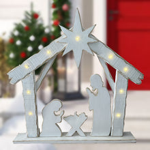 Load image into Gallery viewer, 85255-M - 30in Lighted Wooden Nativity Family with Timer Battery Operated Christmas Decor
