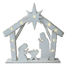 Load image into Gallery viewer, 85255-M - 30in Lighted Wooden Nativity Family with Timer Battery Operated Christmas Decor
