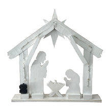 Load image into Gallery viewer, 85255-M - 30in Lighted Wooden Nativity Family with Timer Battery Operated Christmas Decor
