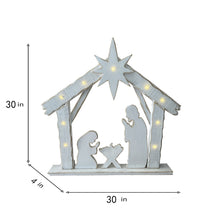 Load image into Gallery viewer, 85255-M - 30in Lighted Wooden Nativity Family with Timer Battery Operated Christmas Decor
