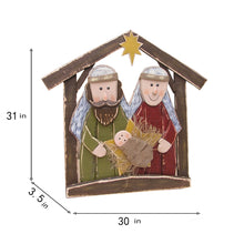 Load image into Gallery viewer, 30in Wooden Nativity Christmas Decor Indoor Outdoor Use
