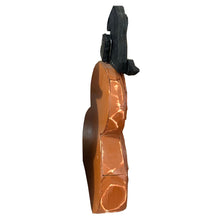 Load image into Gallery viewer, 25in Wooden Lighted Jack O Lantern with Hat and Timer Battery Operated Halloween Decor
