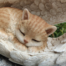 Load image into Gallery viewer, 87630-A - Citrus Seraph: Vibrant Orange Polyresin Angel Cat Figurine
