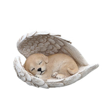 Load image into Gallery viewer, Sunny Serenity: Radiant Yellow Polyresin Angel Dog Figurine
