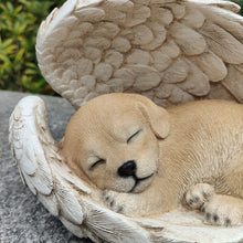 Load image into Gallery viewer, Sunny Serenity: Radiant Yellow Polyresin Angel Dog Figurine
