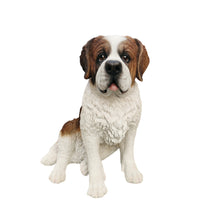 Load image into Gallery viewer, Alpine Guardian: Saint Bernard Polyresin Figurine in White and Brown
