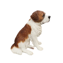 Load image into Gallery viewer, Alpine Guardian: Saint Bernard Polyresin Figurine in White and Brown

